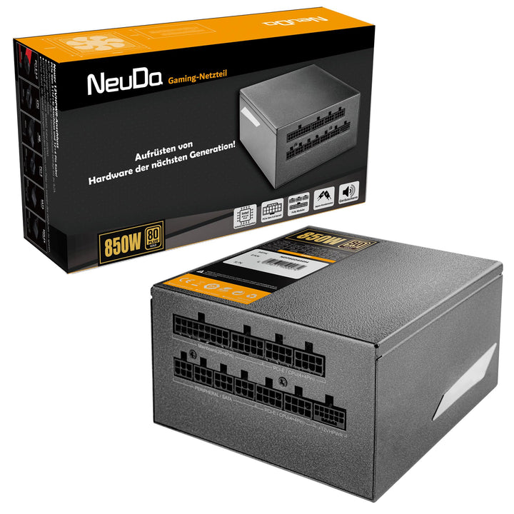 NEUDA PC Netzteil ATX 850W 80Plus Gold mit Kabelmanagement Schwarz, 850W