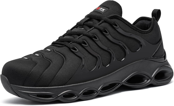 LARNMERN Arbeitsschuhe Herren Sicherheitsschuhe Mode Anti Smashing Stahlkappenschuhe Atmungsaktiv Dä