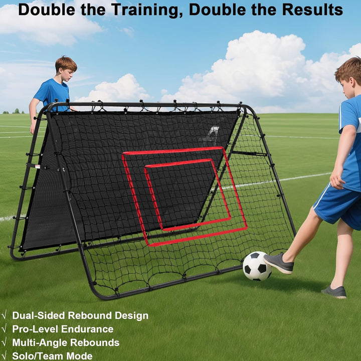 Doppelseitige Rebounder Net Fussball Training Ausrüstung, 100/120/180cm, Fussball Tor Kickback Ziel