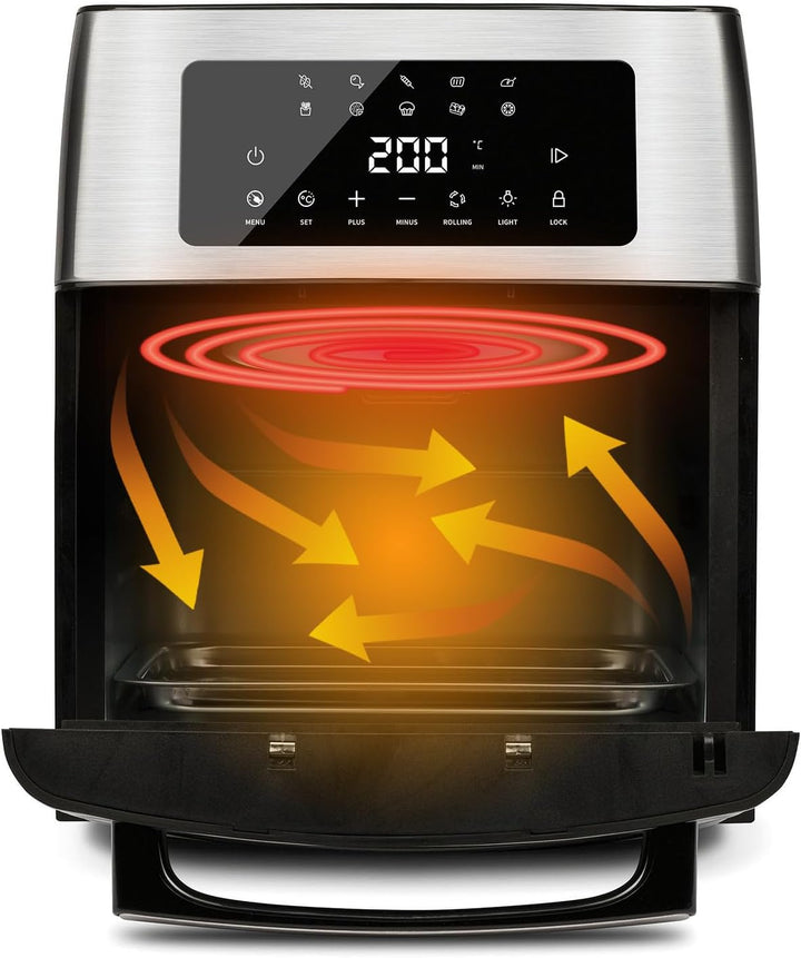 G3 Ferrari G10182 Heissluftfritteuse & Airfryer-Ofen "Friggisano EVO 15L", 1700 W, 15 L, 10 Programm
