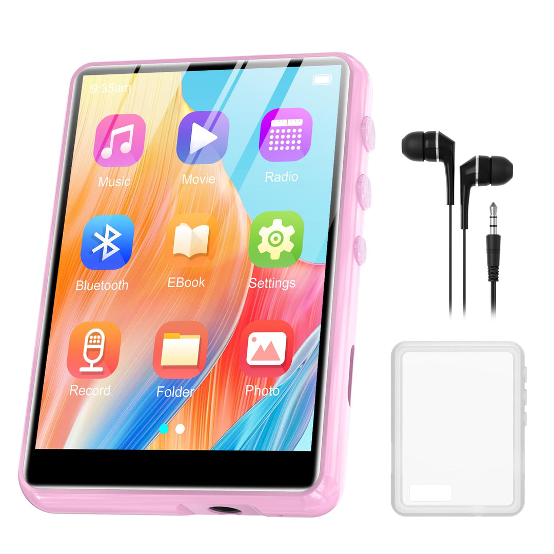 64GB MP3 Player with Bluetooth 5.3, 2.4 inch Full Touchscreen Portable Music Player HiFi Lossless Di