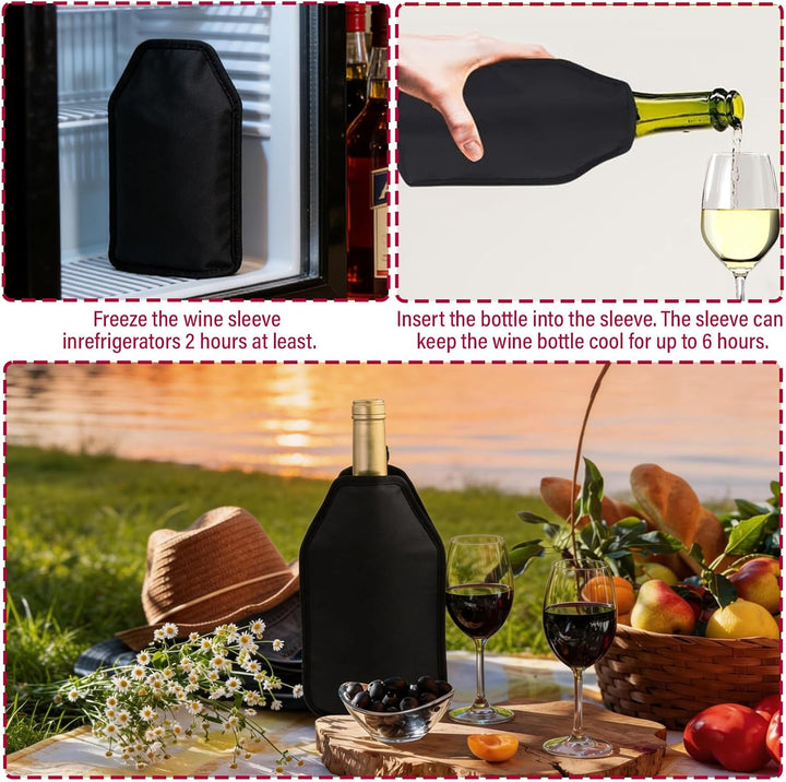 2 Stück Kühlmanschette Wein, Weinkühler Manschette, Kühlmanschette Sektflasche Wiederverwendbarer Fl