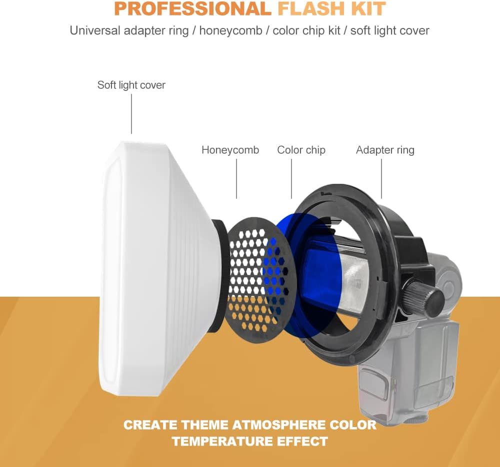 Fotografie Beleuchtung Blitz Diffusor Set, LENSGO Professional Flash Kit Modifier Bundle Diffusion D