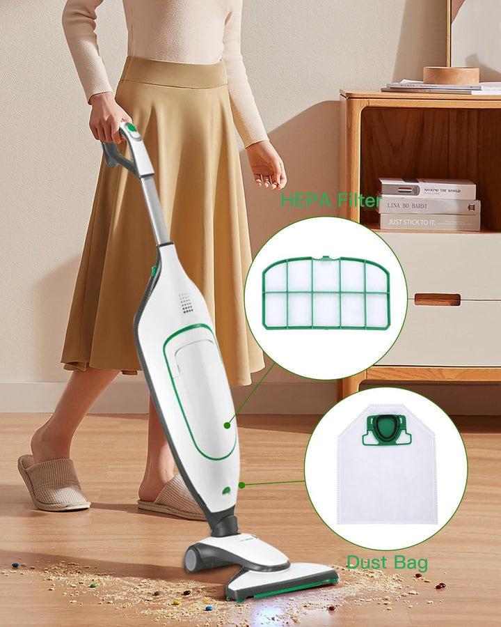 10 Staubsaugerbeutel für Vorwerk Kobold VK200 FP200 Absaugstation mit 2 HEPA-Filtern, Premuim Qualit