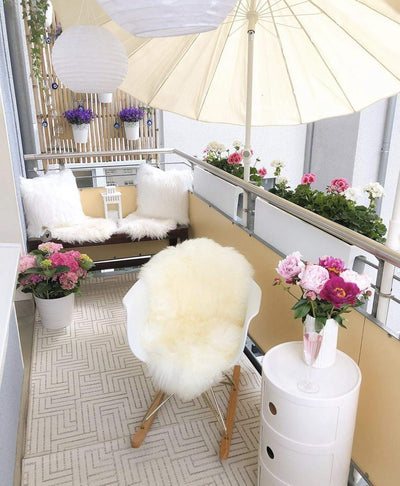 Hollert Lammfell Champagner 120-130 cm echtes Merino Schaffell kuschelig weich Teppich ökologische G