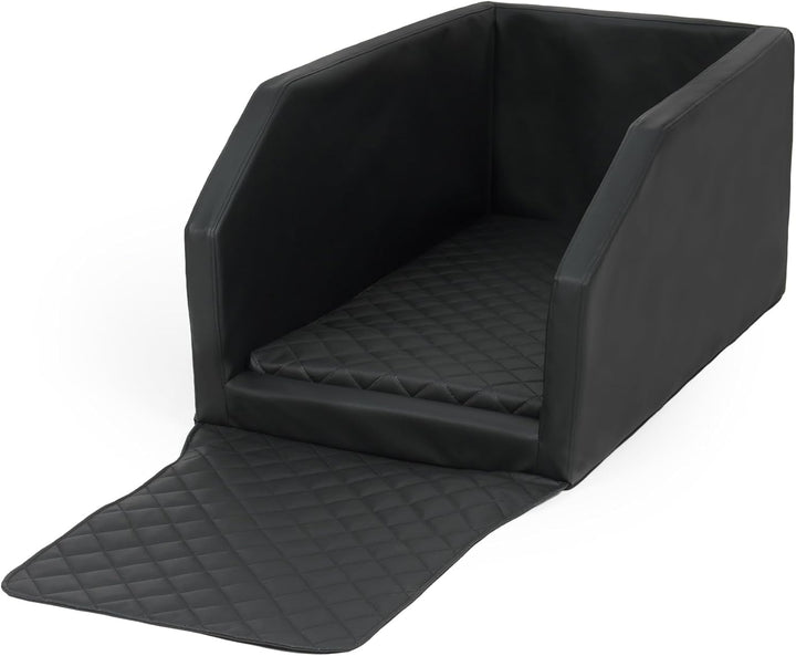 Autohundebett Hunde-Autositz Hundebett Rückbank Hundesitz Anschnallgurt 55x100 (Farbe: schwarz), sch
