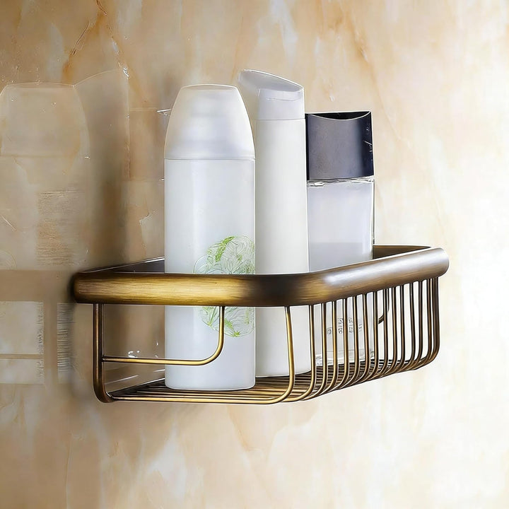 Duschkorb Messing Duschablage für Bad und Küche, Antik, Wandmontage, Antik