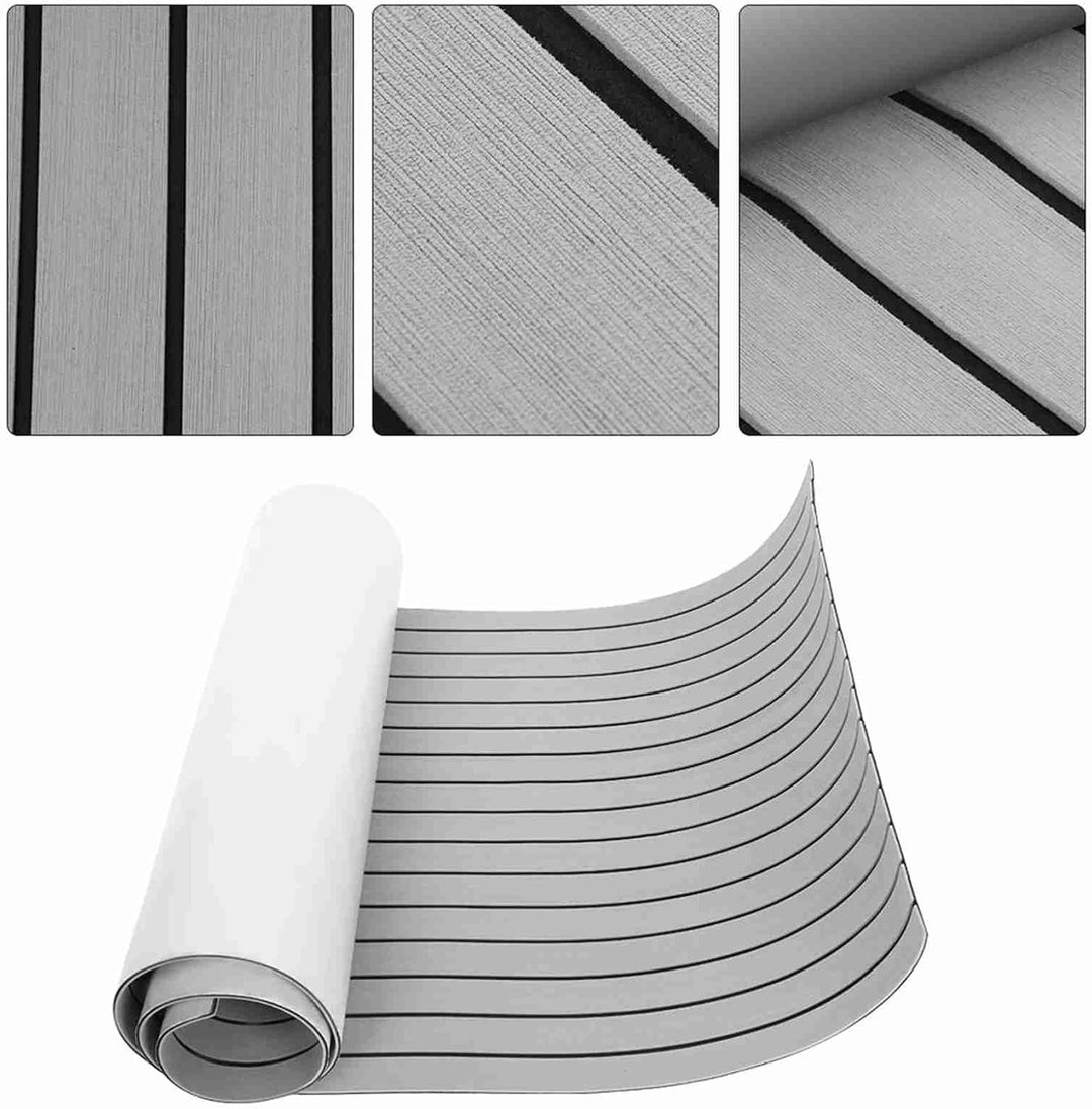 GOTOTOP 240 x 90 x 0,6 cm / Terrassen-Unterlage / EVA-Teakholz-Terrassen-Blatt/rutschfeste Marine-Bo