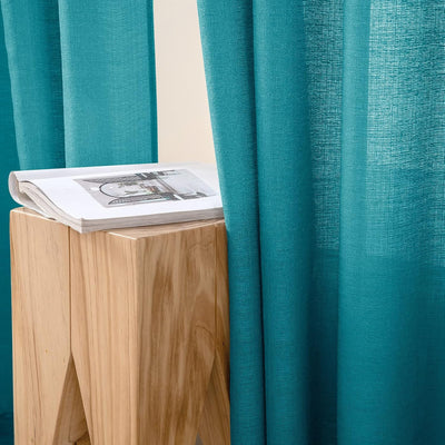 MIULEE 2er Set Voile Vorhang Sheer Leinenvorhang mit Ösen Transparente Unregelmässige Textur Gardine