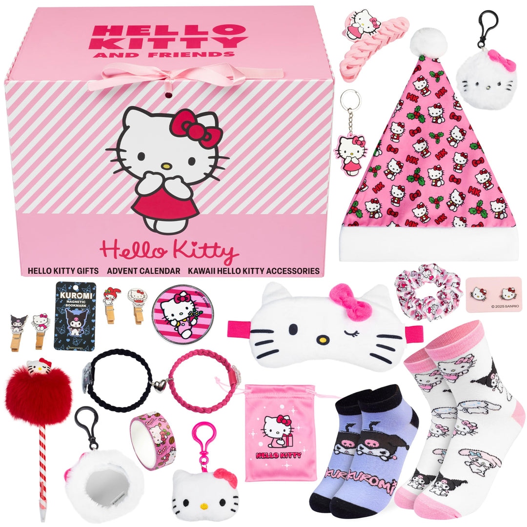 Get Trend Hello Kitty Sanrio Adventskalender 2025 Kinder Weihnachtskalender mit 24 Türchen & Vielen