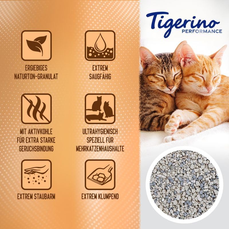 Tigerino Performance Multi Cat Katzenstreu | Babypuderduft (12L), 12L