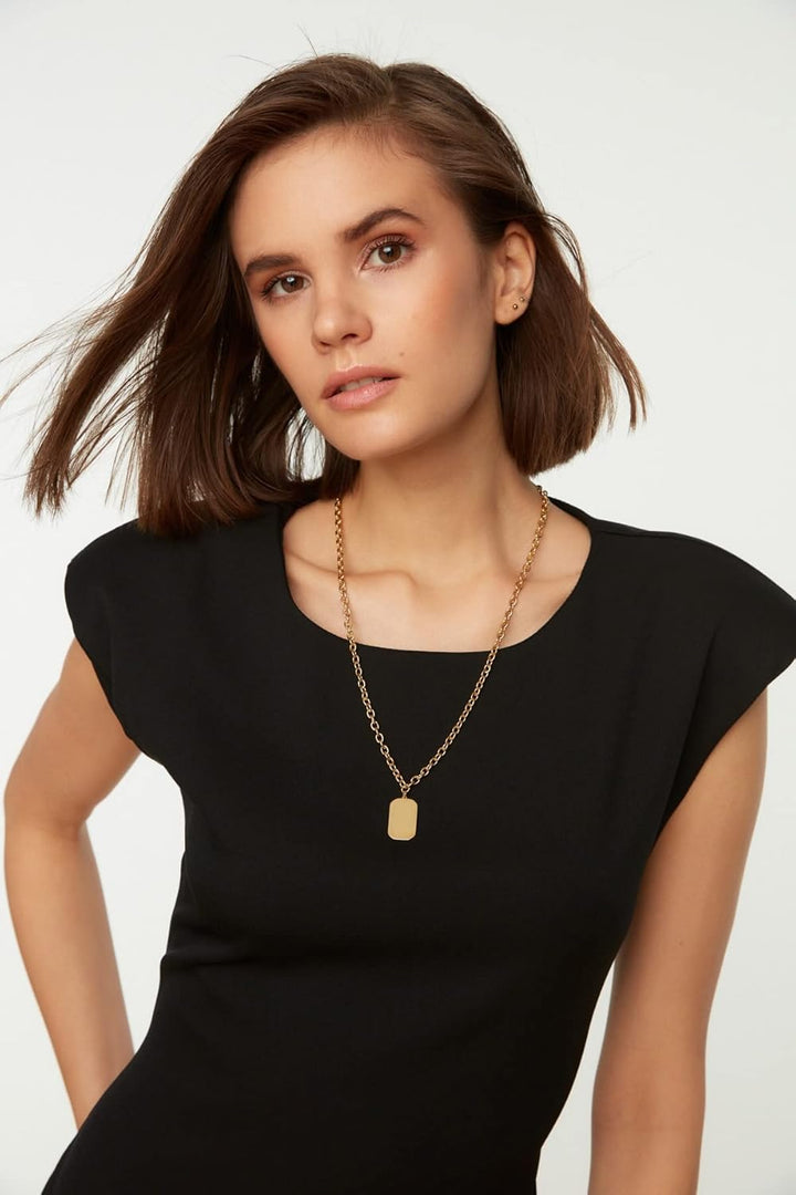 Trendyol Damen Black Cabin Casual Dress, Schwarz, 38 EU