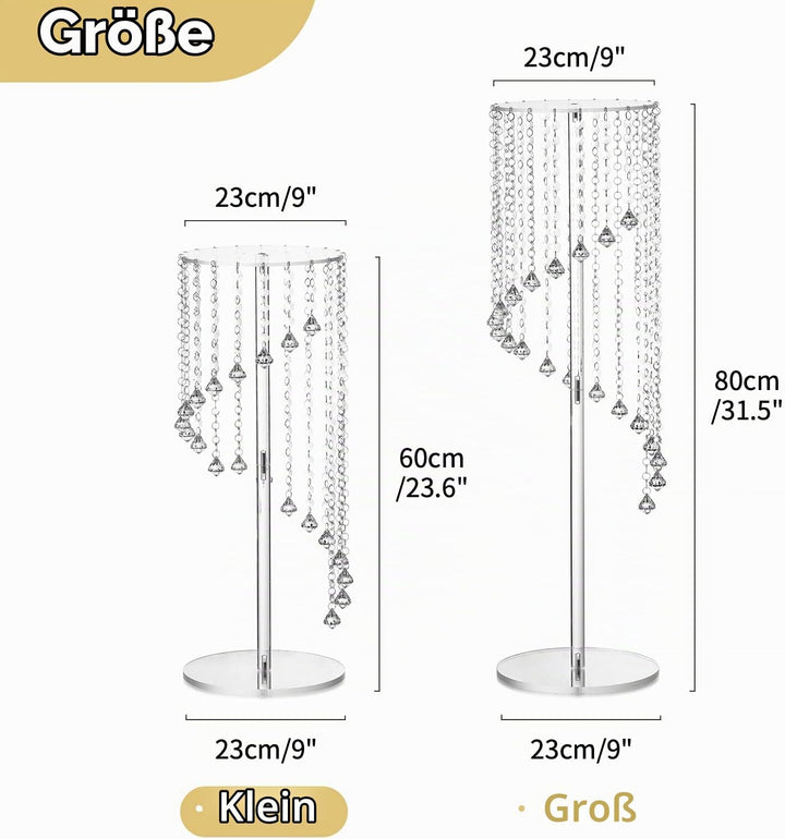 Nuptio Blumenvasen Hochzeit Mittelstücke 2 Stück 60cm Hoch Acryl Vase Steht für Kristall-mittelstück