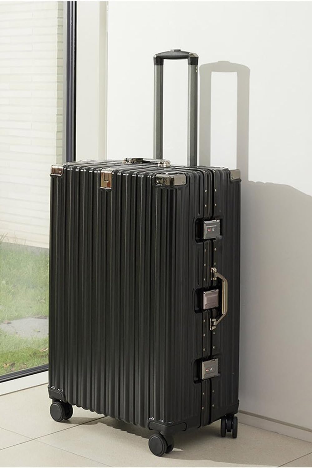 Aoliwei Handgepäck Koffer S 55cm - Alurahmen Hartschalenkoffer aus 100% Polycarbonat, ca. 40L - Prem