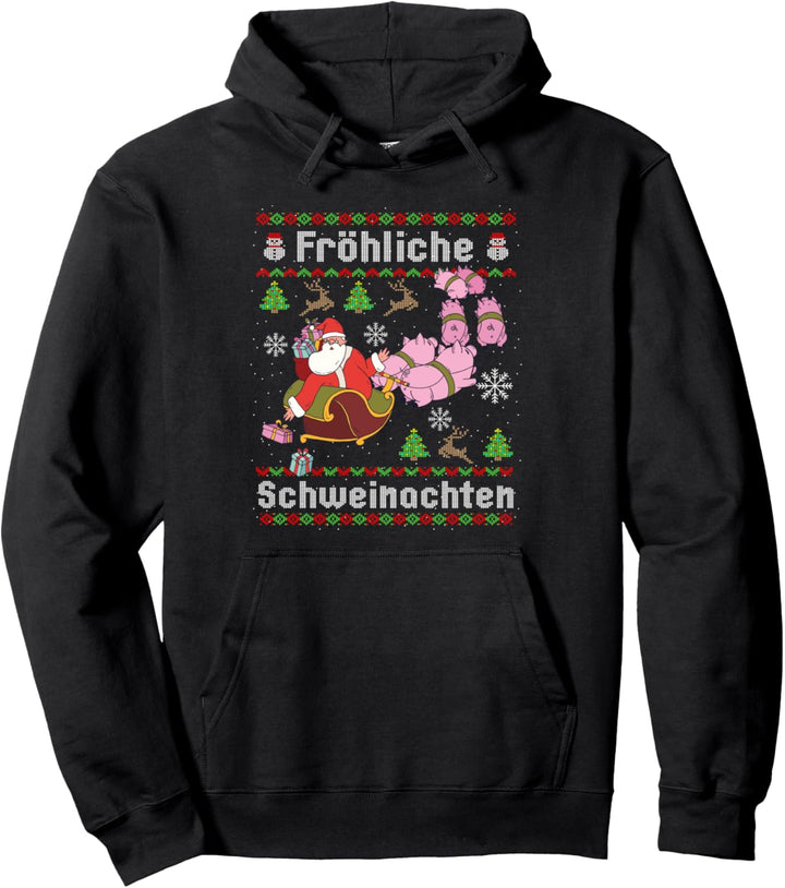 Lustige Schweine Weihnachten Ugly Christmas Bauer Pullover Hoodie