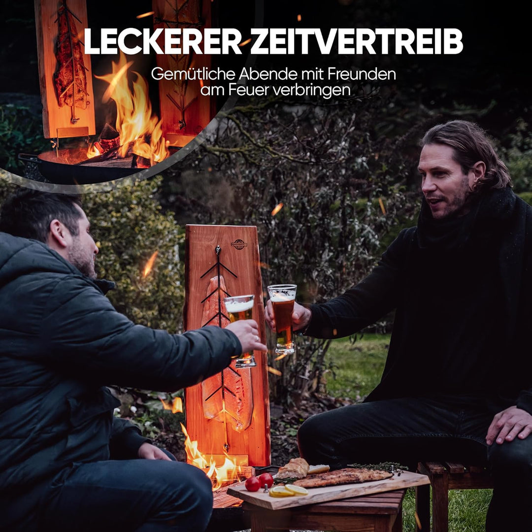 XL Flammlachbrett [mit 5 verstellbaren Einstellwinkel] aus Lärchenholz mit Maserung | ca. 200-290 x