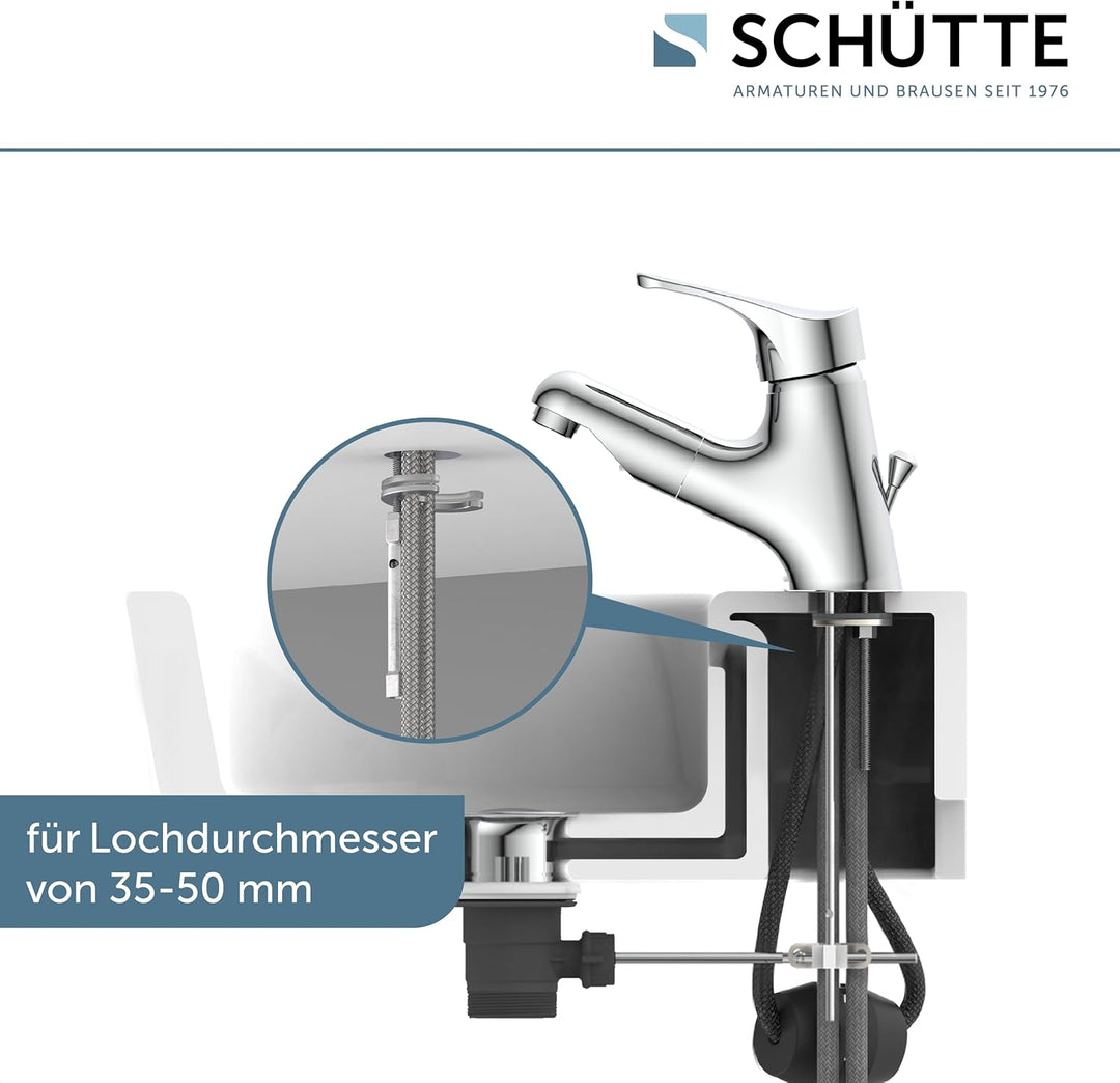 ATTICA 22150 Waschtischarmatur Bad, Wasserhahn mit Haarbrause, Badarmatur mit ausziehbarer Brause zu