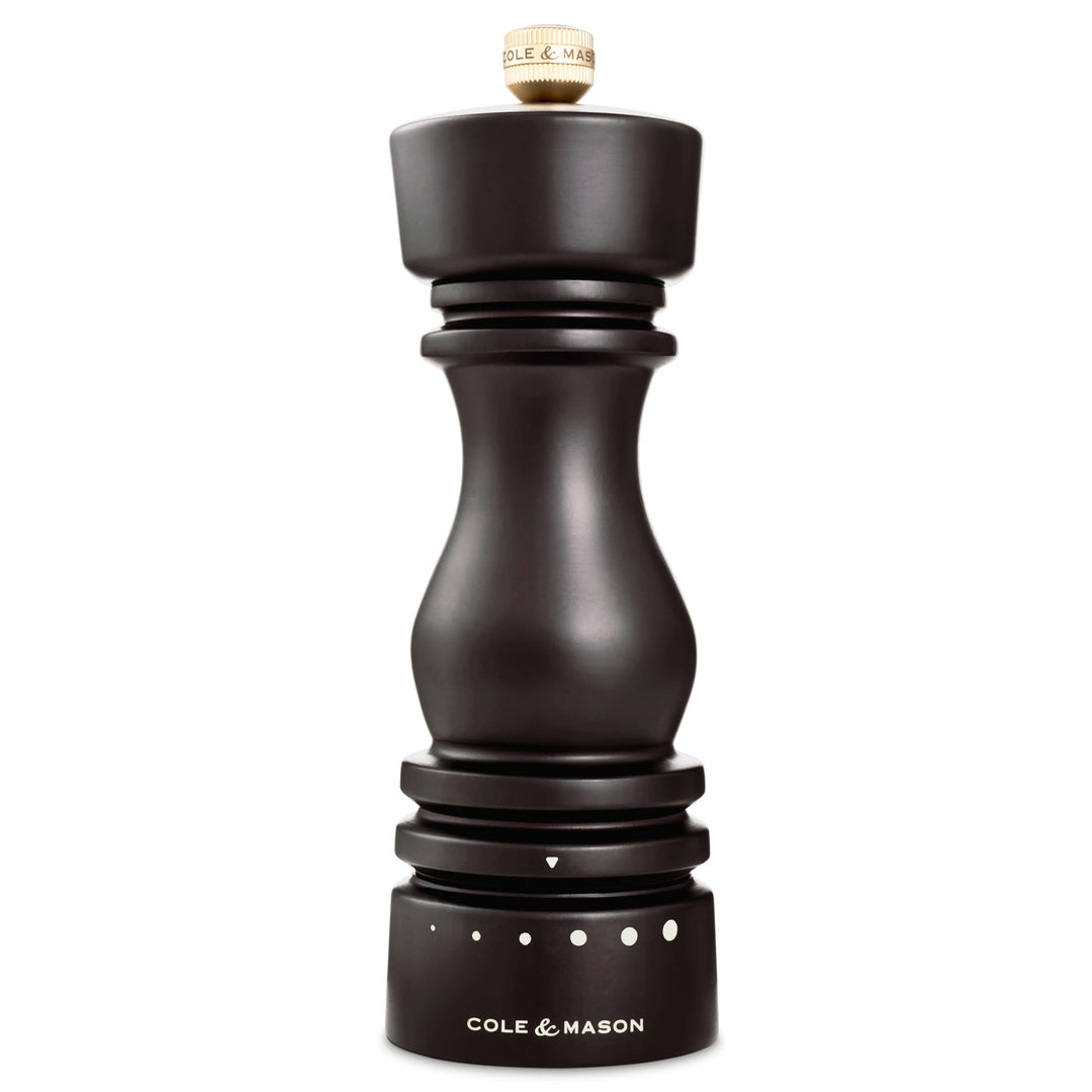 Cole & Mason London Pfeffermühle Holz 18 cm, Einstellbarem Mahlgrad, Precision+ Carbon-Mechanismus,