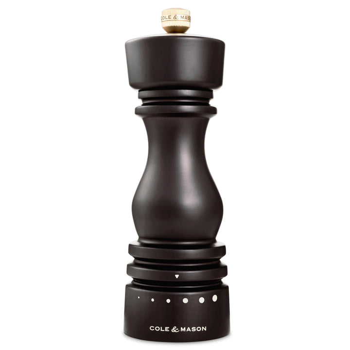 Cole & Mason London Pfeffermühle Holz 18 cm, Einstellbarem Mahlgrad, Precision+ Carbon-Mechanismus,