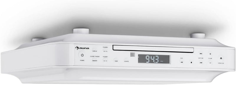 auna KRCD-100 BT Unterbau-Radio Küchenradio (CD-Player, Wecker, Timer, UKW-Radio, Bluetooth, MP3, LC