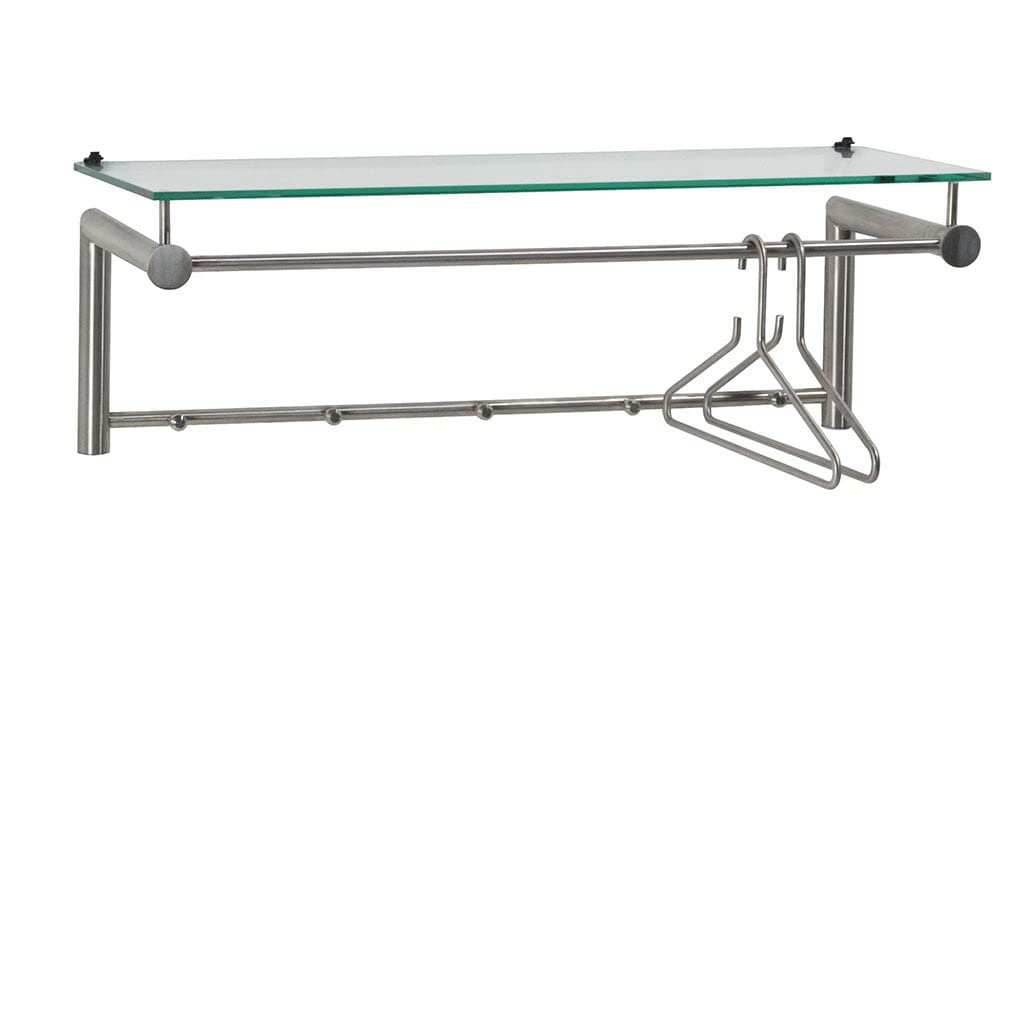 SUZA 5 Garderobe - Edelstahl/Klarglas