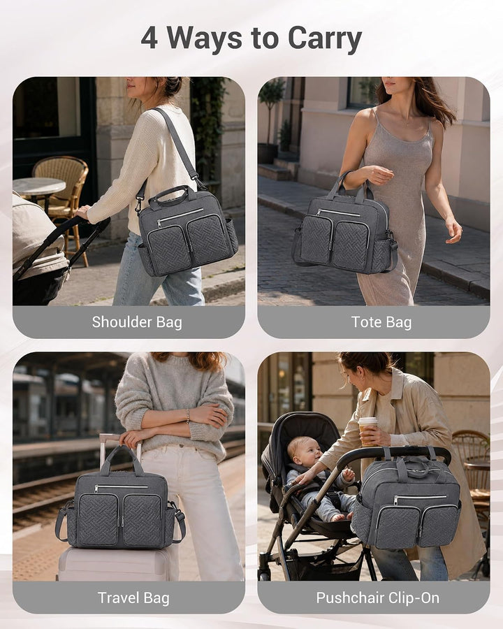 KONO Baby-Wickeltasche, stilvoll, für Mama und Papa, wandelbare Reisetasche mit isolierten Taschen G
