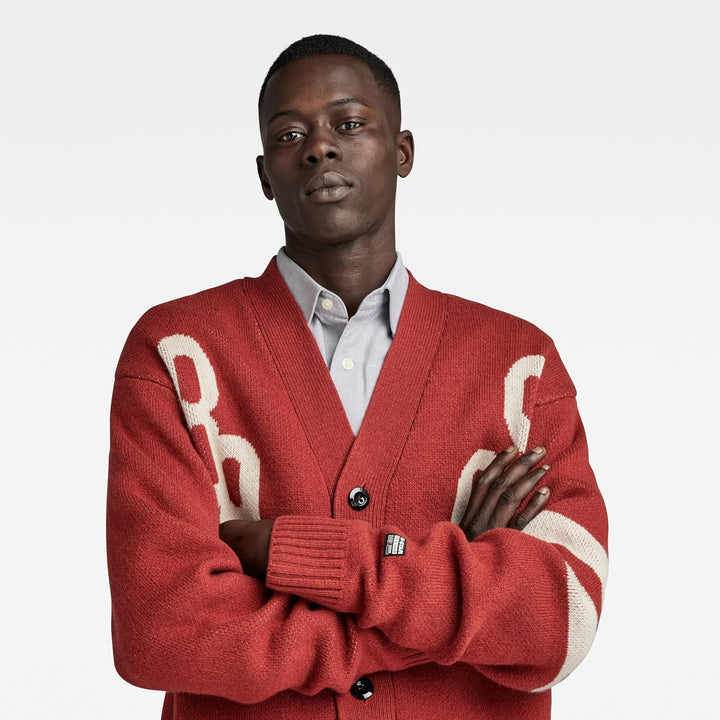G-STAR RAW Herren Holiday 89 Gs Loose Knitted Cardigan Sweater S Rot (Burned Red D24226-d514-624), S