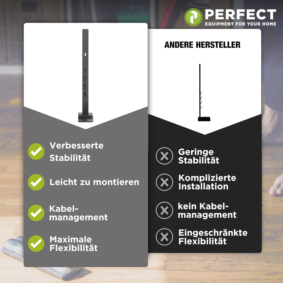 PERFECT EQUIPMENT FOR YOUR HOME PHD-D200B, Staubsaugerständer, Aluminium, Schwarz, Schwarz