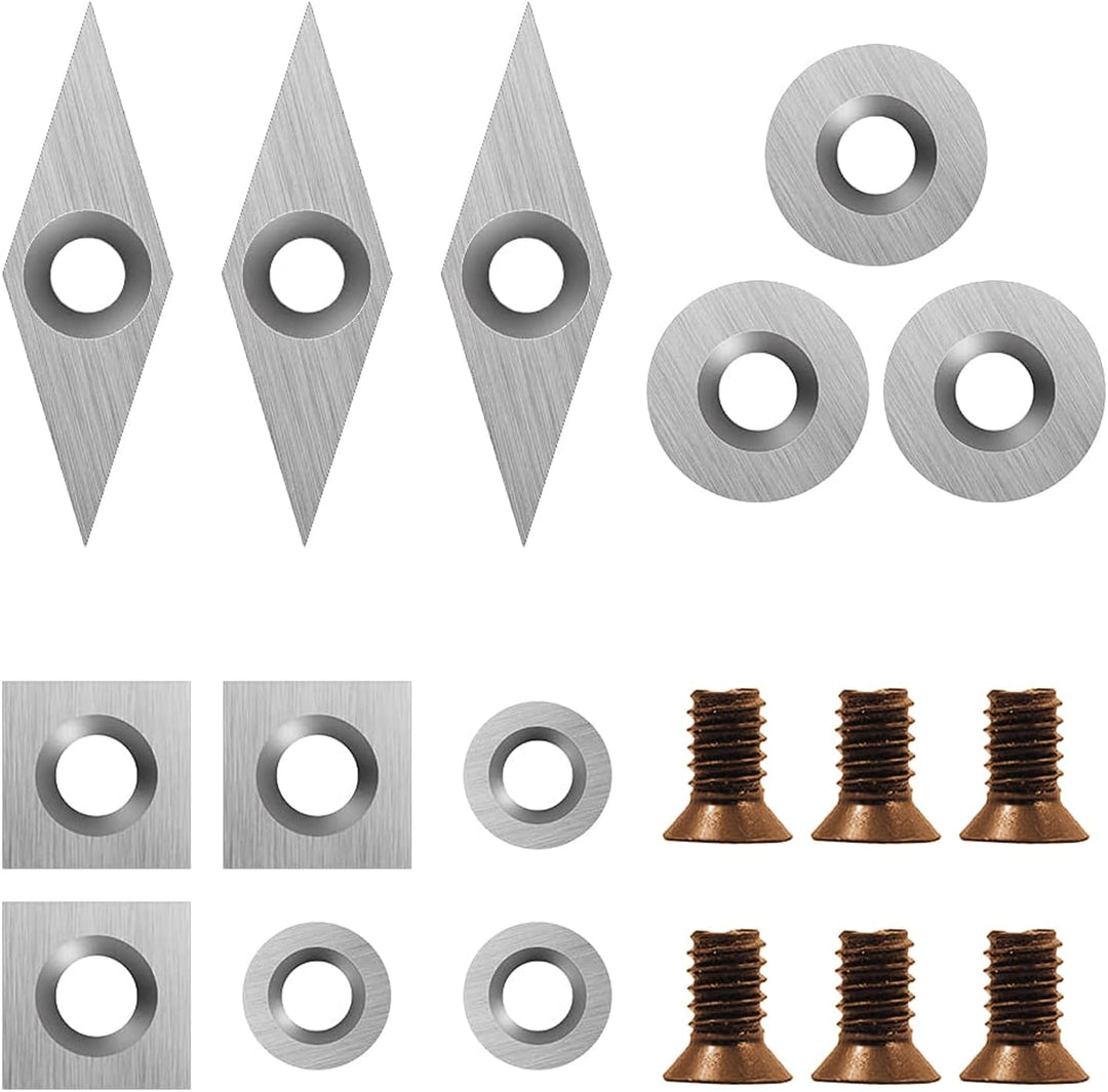DEEFIINE Hartmetall Wendeschneidplatten Set fur DrehmeiBel, 12 Stück CNC Hartmetall Drechselwerkzeug