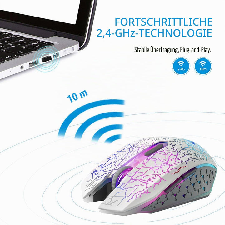 Uiosmuph M2 kabellos wiederaufladbar Gaming Maus Optische geräuschlos Mäuse mit Nano Empfänger 6 Tas