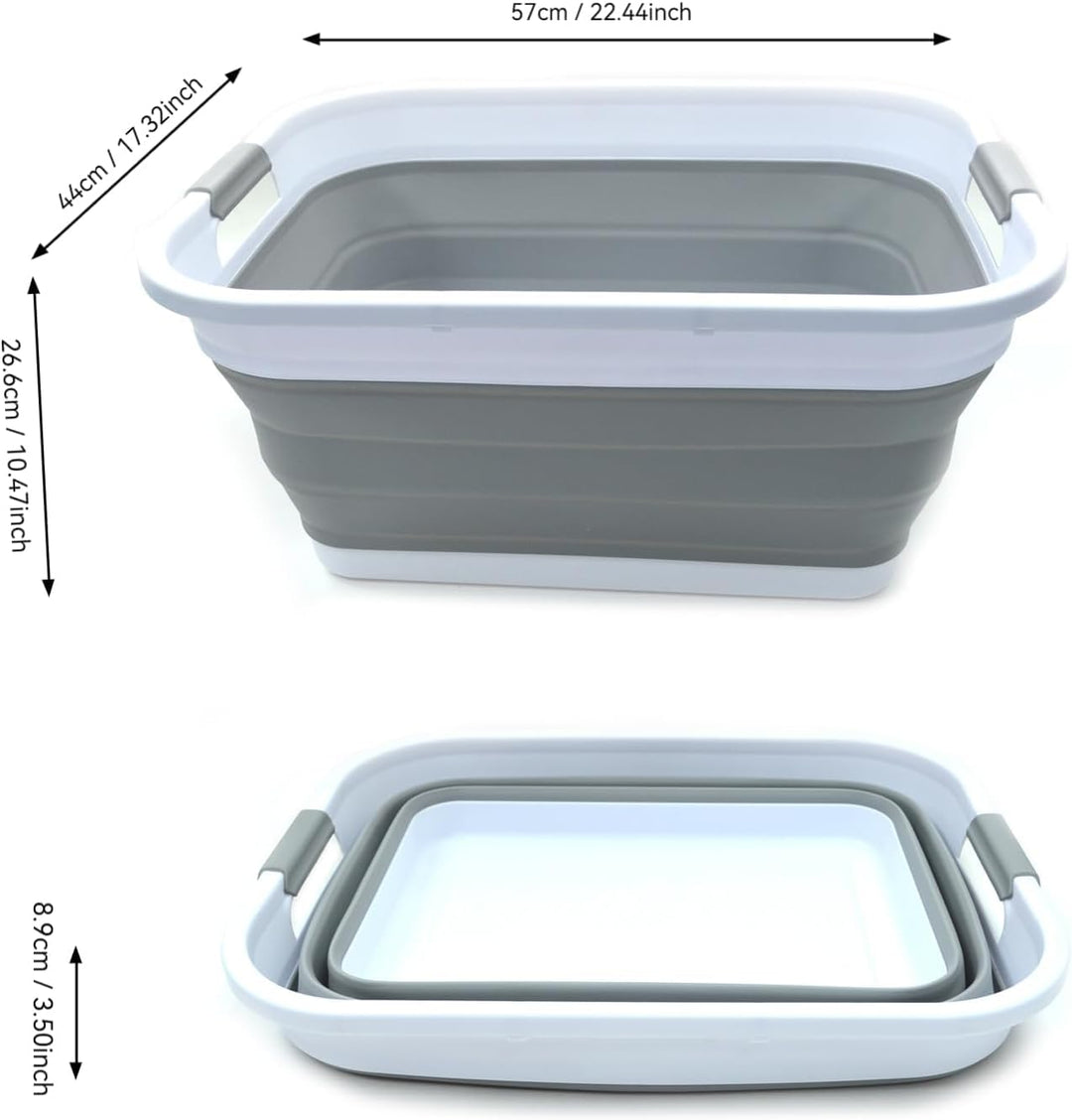 SAMMART 41L Collapsible Plastic Laundry Basket - Foldable Pop Up Storage Container/Organizer - Porta