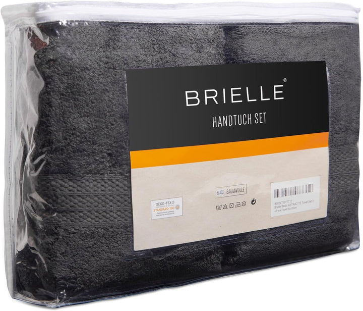 Brielle Handtuch-Set aus 100% Baumwolle - 4 Handtücher 50x100 cm, Baumwolle Sehr saugfähige Handtüch