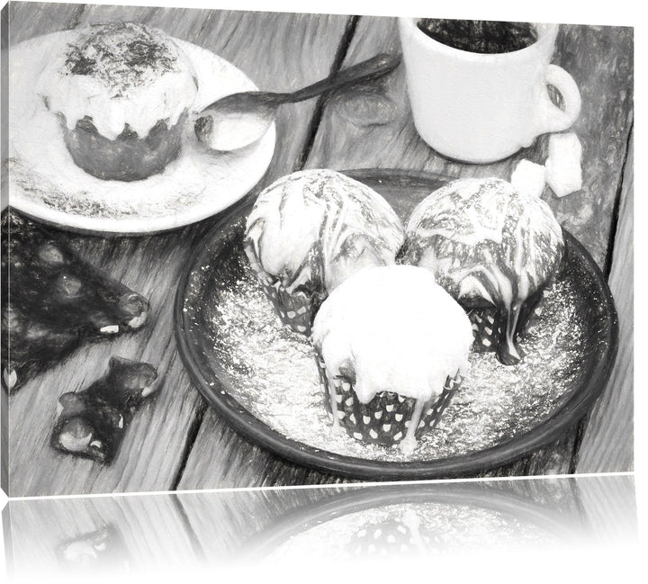 Pixxprint Köstliche Cupcakes als Leinwandbild/Grösse: 100x70 cm/Wandbild/Kunstdruck/fertig bespannt,