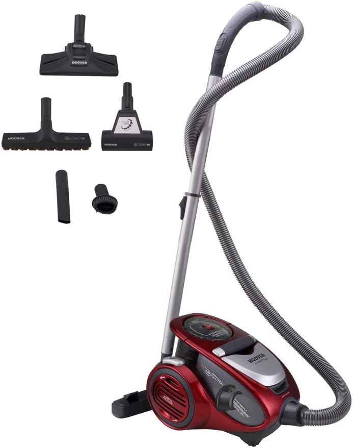 Hoover XP 25 XARION PRO XP81 XP25 Allergy Care Bodenstaubsauger beutellos, 1.5 liters, Rot/Grau, XP