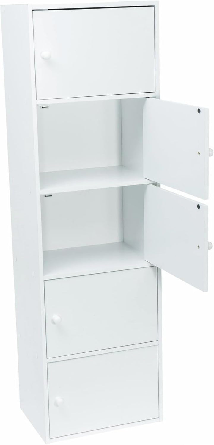 WERKA PRO Weisses Möbel mit Türen 5 Türen (133 x 40 x 29 cm) 5 Türen (133 x 40 x 29 cm) Weiss, 5 Tür