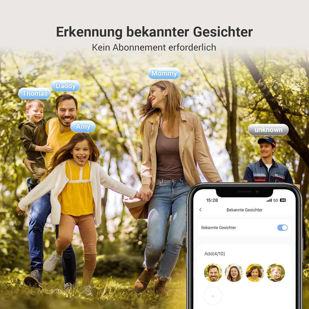 EZVIZ WLAN Türspion mit 5,5-Zoll-Farbbildschirm, 4K Kabellose Video Türklingel Kamera mit 155° Weitw