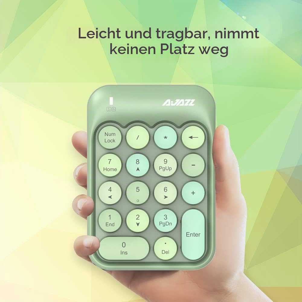 FELiCON Nummernblock, 18 Tasten, kompakt, tragbar, leise, für Windows, iMac, MacBook, Laptop, Deskto