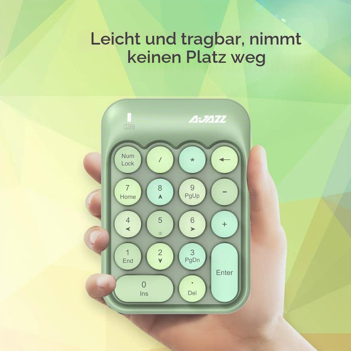 FELiCON Nummernblock, 18 Tasten, kompakt, tragbar, leise, für Windows, iMac, MacBook, Laptop, Deskto