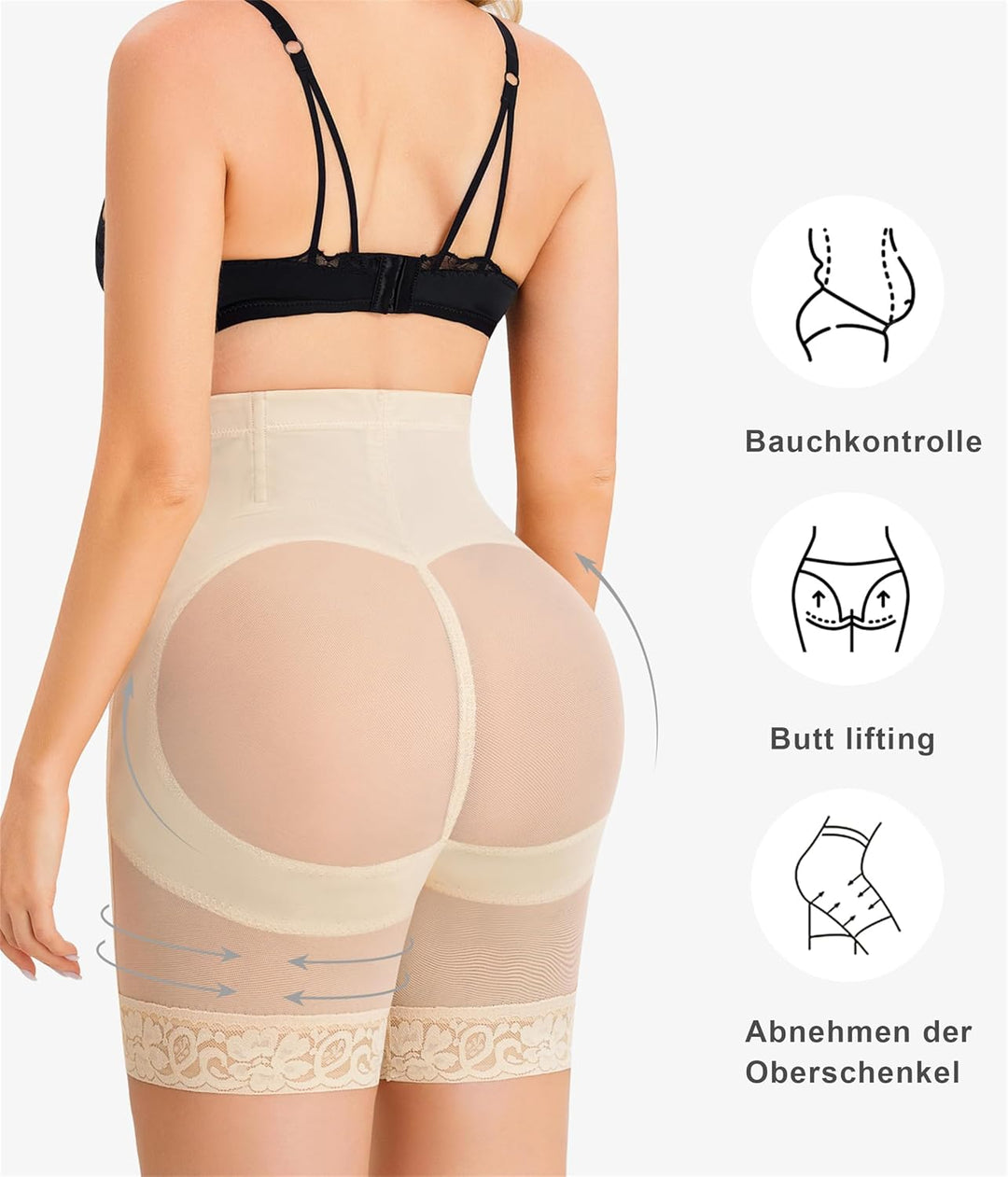 Gotoly Shapewear Damen Bauchweg Unterhose Hohe Taille Miederhose Mit Bein Figurenformend Miederpant