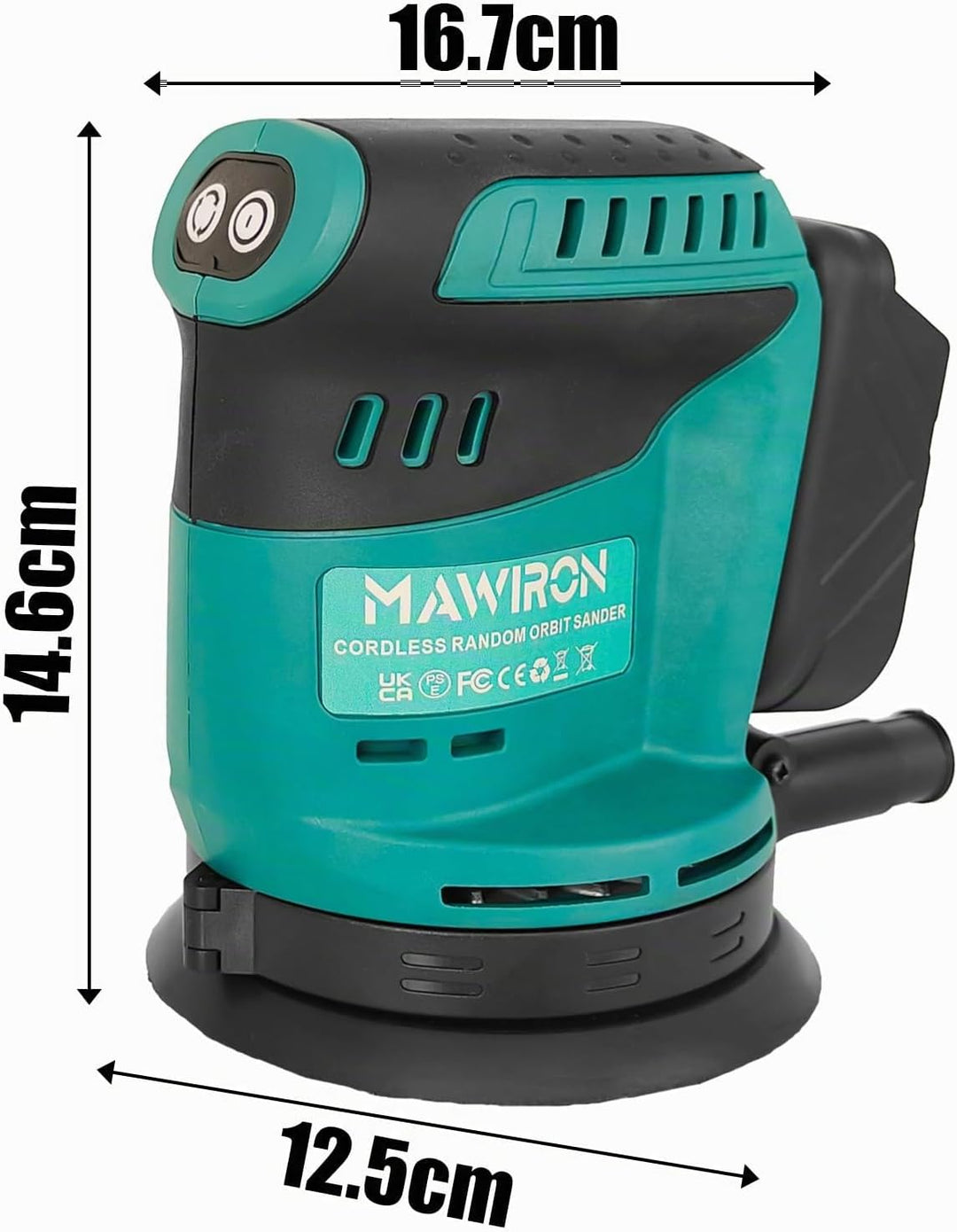 Bürstenlose Akku Exzenterschleifer mit 2pcs 3.0ah Akku, Ersetzen für Makita DBO180Z, Akkuschleifer S