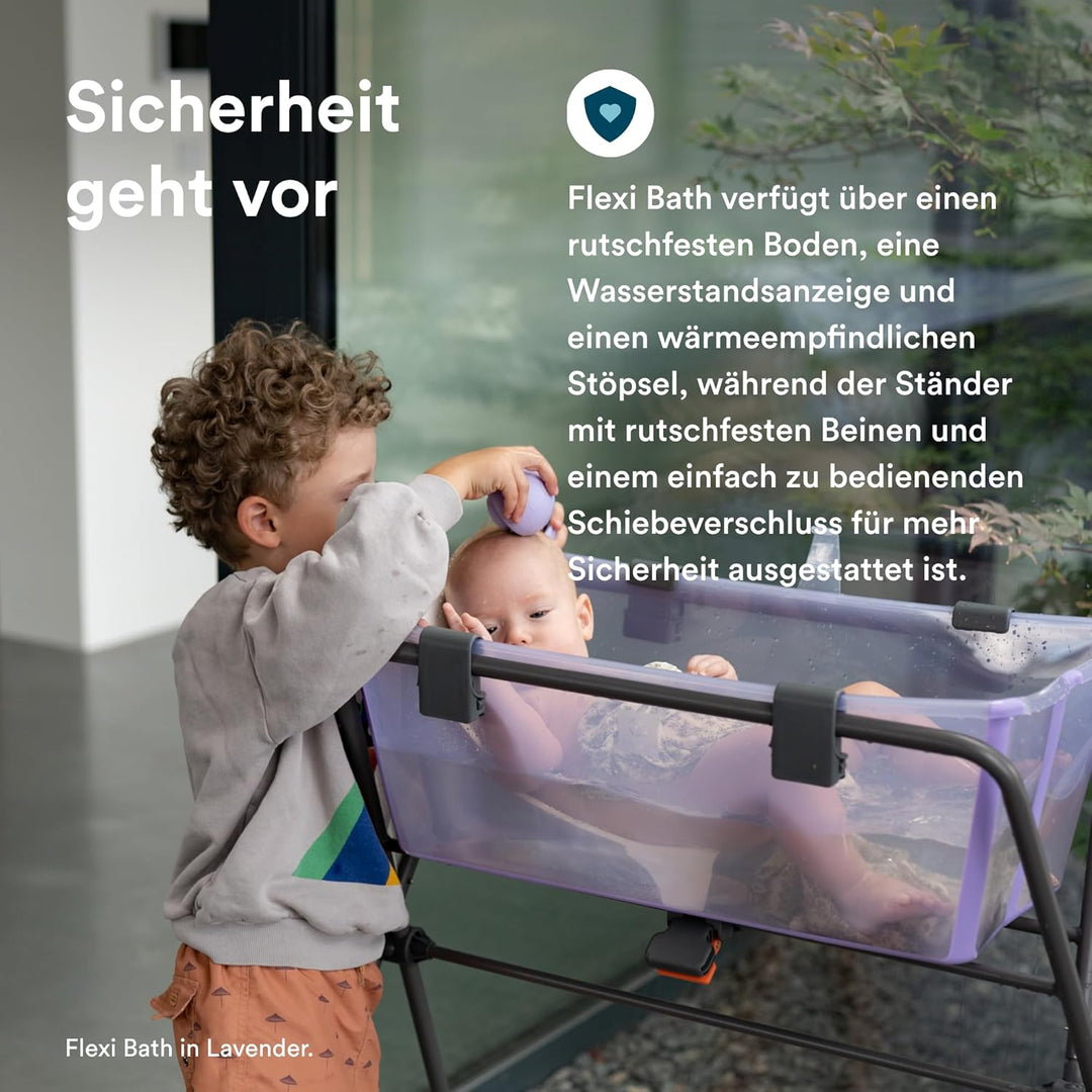 Stokke Flexi Bath (White) + Newborn Support + Flexi Bath Stand - Ideal für Neugeborene & Kinder bis