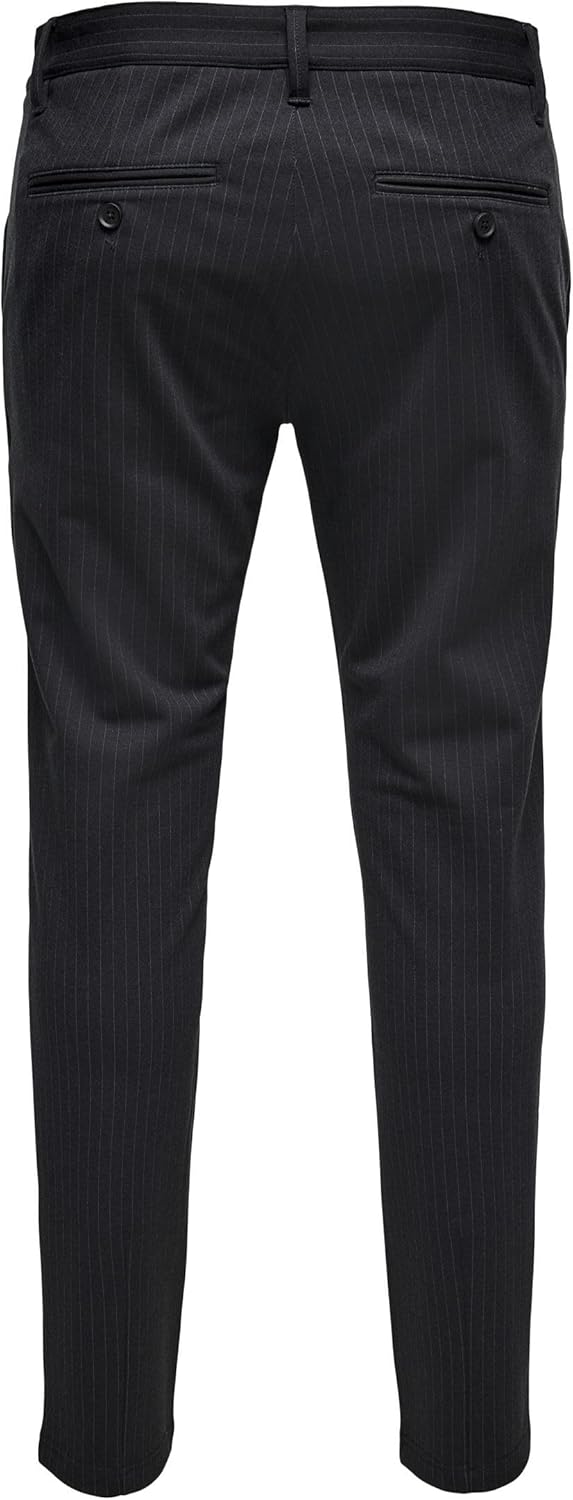 ONLY & SONS Male Chino Hose ONSMARK Pant Stripe GW 3727 NOOS 28W / 32L Schwarz (Black), 28W / 32L Sc
