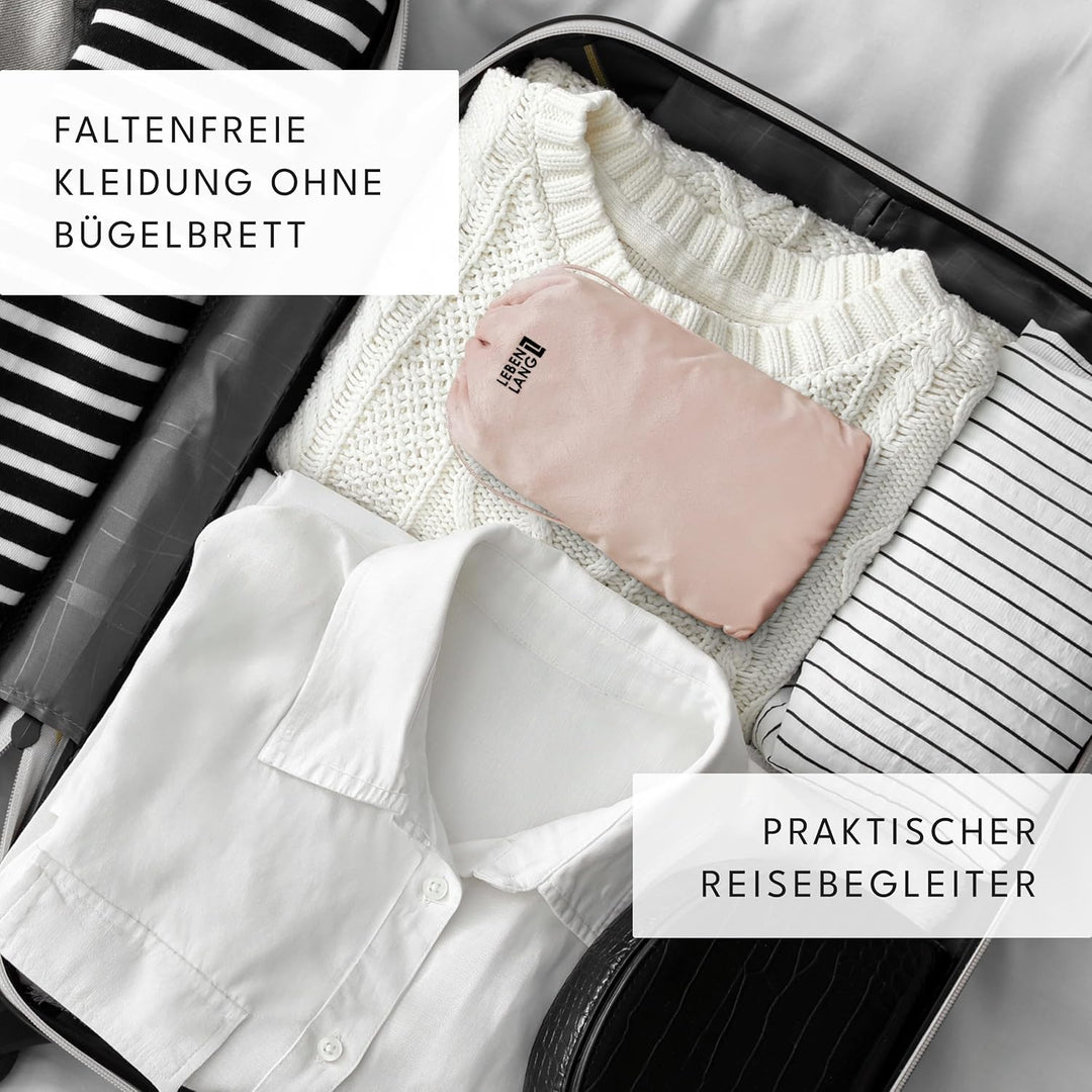 LEBENLANG Steamer Dampfglätter Reise - Kompakt Faltbar & Inkl. Reise Set I Dampfbügeleisen Steam Iro