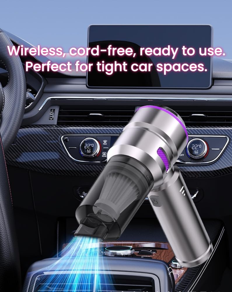 Mini-Akku-Staubsauger leistungsstarker Faltbarer Staubsauger 2-in-1-Handstaubsauger für Auto und Zuh