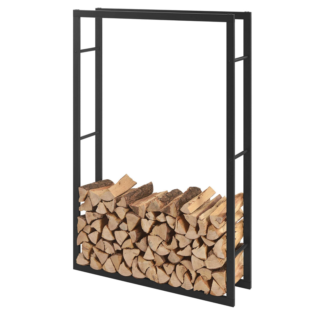 [en.casa] Kaminholzregal Täby Brennholzregal innen aussen Metall 100 x 25 x 150 cm Holzunterstand St