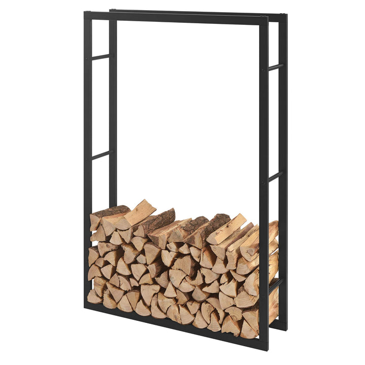 [en.casa] Kaminholzregal Täby Brennholzregal innen aussen Metall 100 x 25 x 150 cm Holzunterstand St