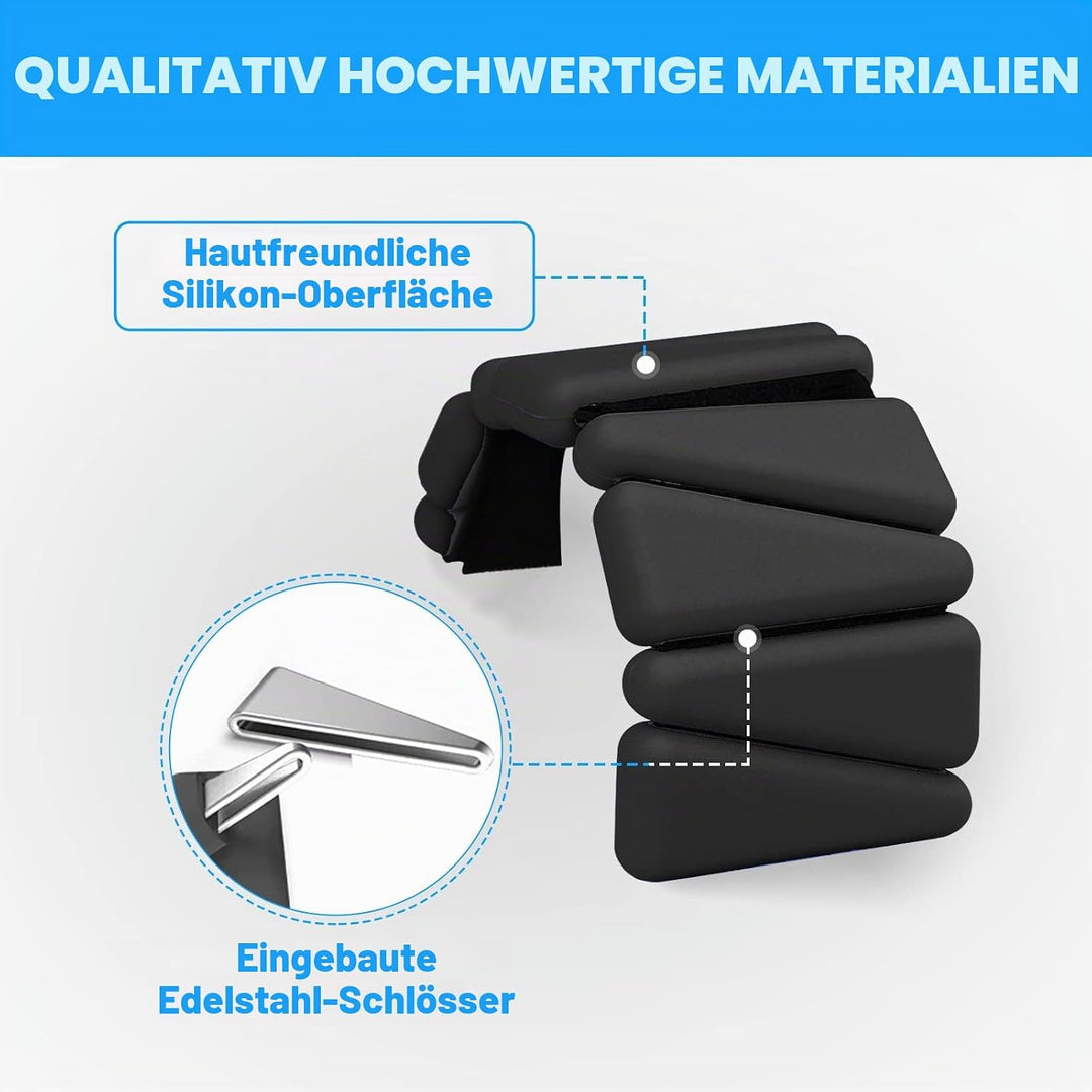 Handgelenkgewichte 2er Set, verstellbare Silikon-Workout-Gewichte für Frauen und Männer, tragbare Kn