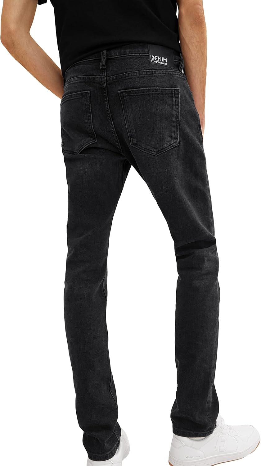 TOM TAILOR Denim Herren Pier Slim Fit Jeans 27W / 32L 10214 - Clean Dark Stone Grey Denim, 27W / 32L