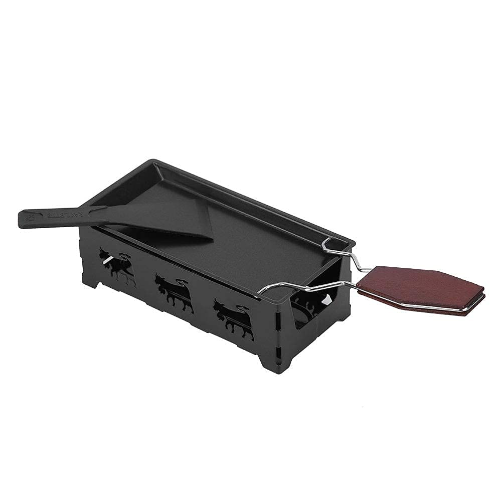 MAGT Mini Raclette Grill, Antihaft-Käse Raclette Rotaster Ofen Mit Klappbarem Holzgriff, Tischgrill