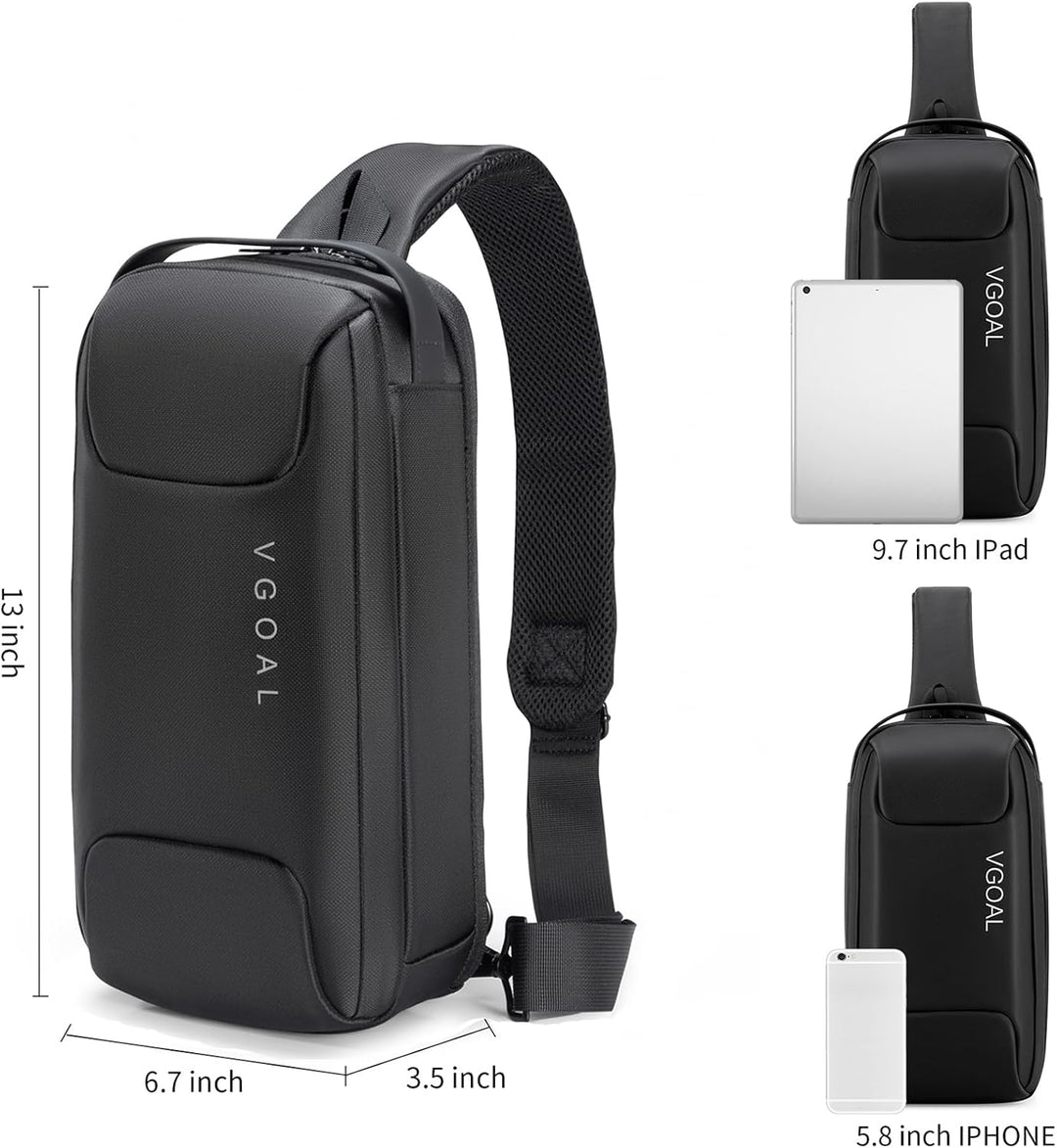 VGOAL Herren Daypack Backpacks Laptop-Computer-Messenger-and-Shoulder-Bags, 6315-a-black